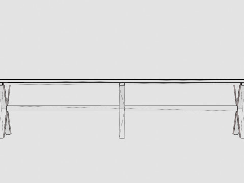Cross bench charcoal 3D Модель