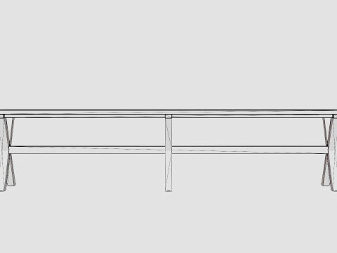 Cross bench charcoal 3D Model