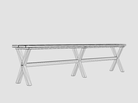Cross bench charcoal 3D Model
