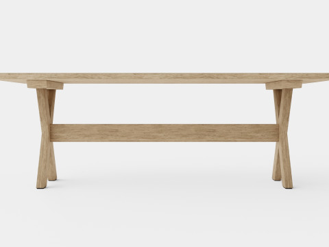 Cross dining table charcoal Modello 3D