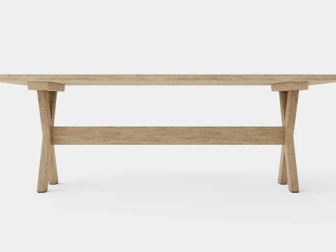 Cross dining table charcoal 3D Model