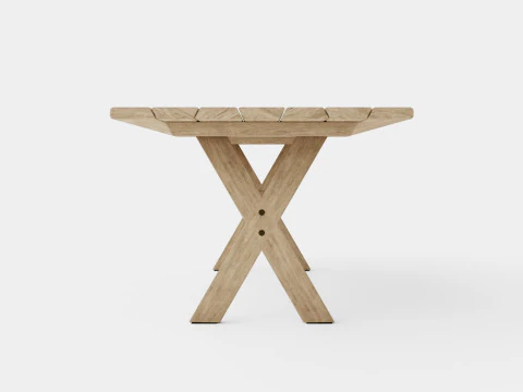 Cross dining table charcoal 3D Model