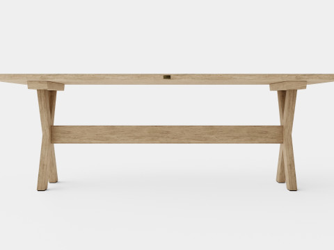 Cross dining table charcoal Modello 3D