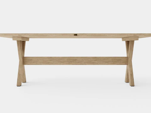 Cross dining table charcoal 3D Model