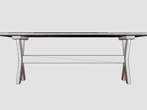 Cross dining table charcoal Modello 3D