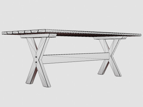 Cross dining table charcoal Modello 3D