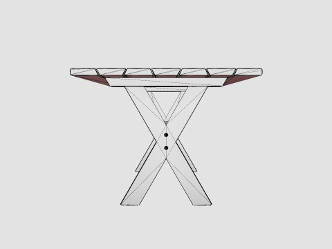 Cross dining table charcoal Modello 3D