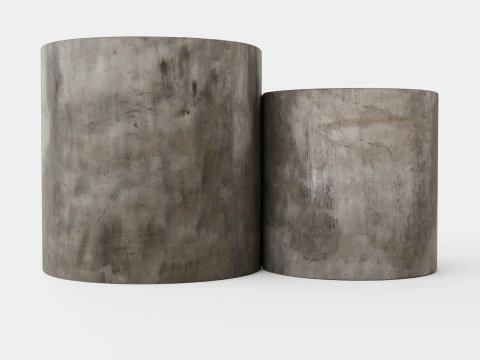 Doloma side table grey 2 set 3D Model