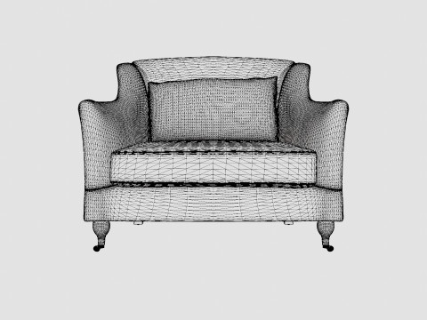 Dorchester armchair off white 3D मॉडल