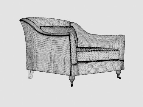 Dorchester armchair off white 3D मॉडल