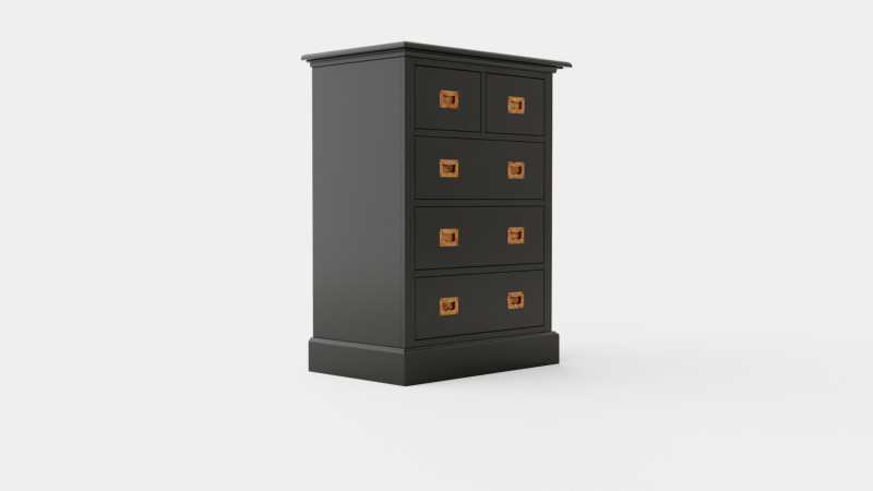 Eastham chest of drawers black 3D Model .c4d .max .obj .3ds .fbx .stl .blend
