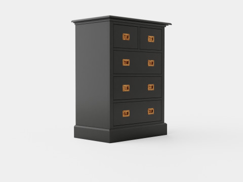 Eastham chest of drawers black 3D 模型