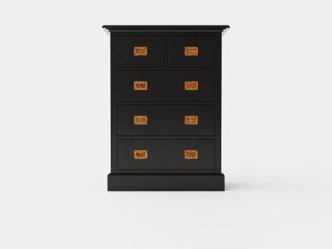 Eastham chest of drawers black 3D Model