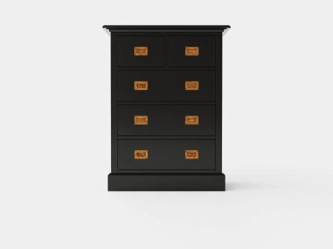 Eastham chest of drawers black 3D Model