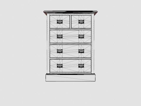 Eastham chest of drawers black 3D Model