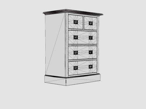 Eastham chest of drawers black 3D Model