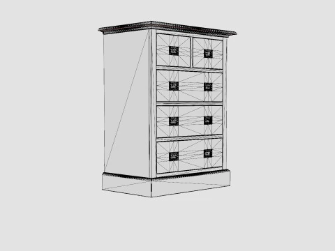 Eastham chest of drawers black 3D Model