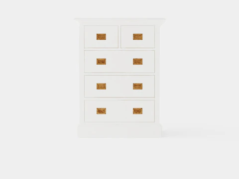 Eastham chest of drawers white 3D Model