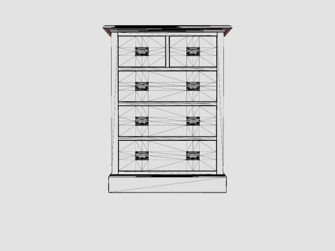 Eastham chest of drawers white 3D Model