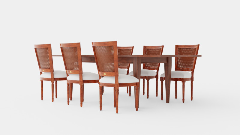 Eton brown noble with Charlotte noble brown Dining Set 3D Model .c4d .max .obj .3ds .fbx .stl .blend 