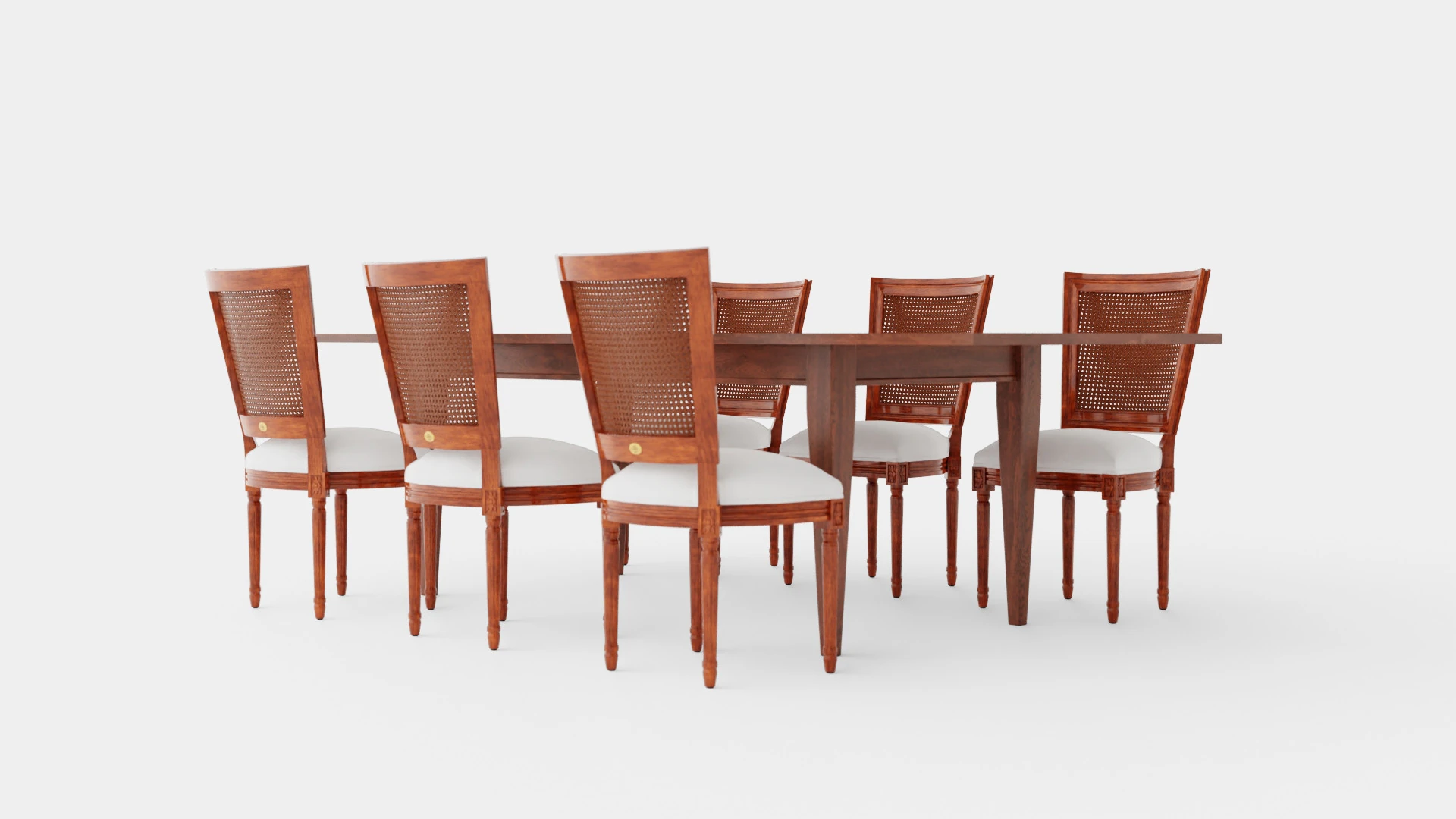 Eton brown noble with Charlotte noble brown Dining Set 3D Model .c4d .max .obj .3ds .fbx .stl .blend 