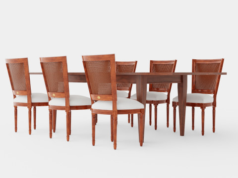 Eton brown noble with Charlotte noble brown Dining Set 3D Model