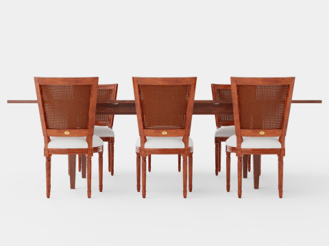 Eton brown noble with Charlotte noble brown Dining Set 3D Model