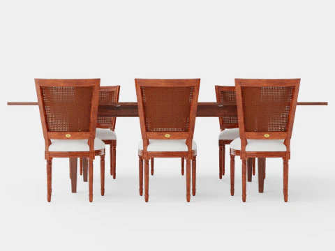 Eton brown noble with Charlotte noble brown Dining Set 3D Model