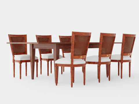 Eton brown noble with Charlotte noble brown Dining Set 3D Model