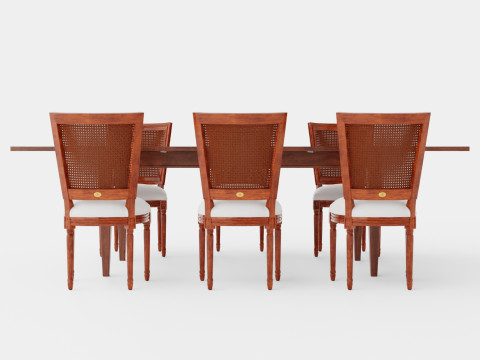 Eton brown noble with Charlotte noble brown Dining Set 3D Model