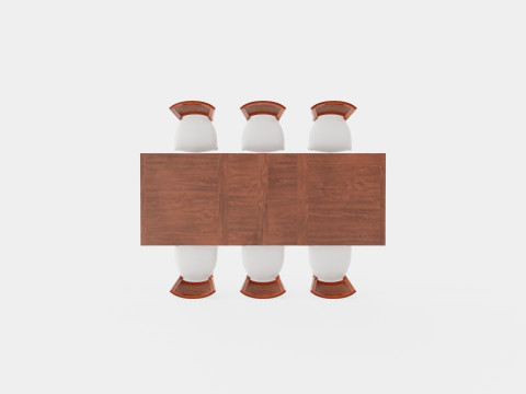 Eton brown noble with Charlotte noble brown Dining Set 3D Model