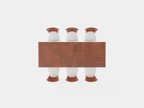 Eton brown noble with Charlotte noble brown Dining Set 3D Model