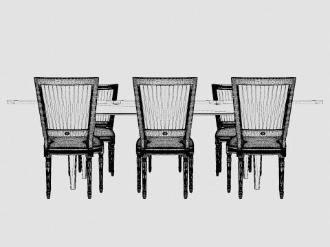 Eton brown noble with Charlotte noble brown Dining Set 3D Model