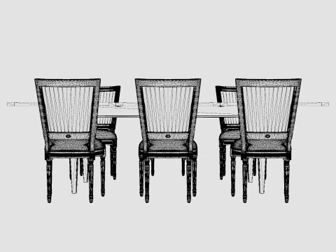 Eton brown noble with Charlotte noble brown Dining Set 3D Model