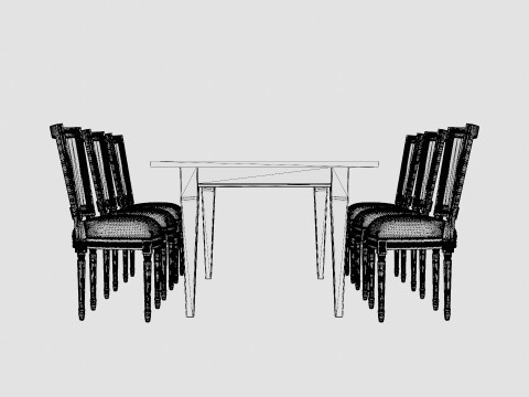Eton brown noble with Charlotte noble brown Dining Set 3D Model