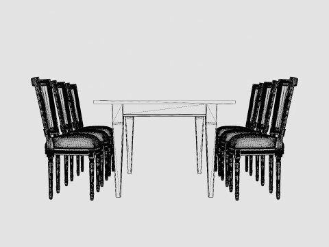 Eton brown noble with Charlotte noble brown Dining Set 3D Model