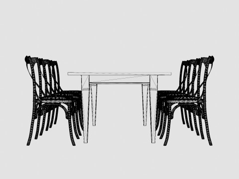 Eton brown noble with Cross chair rich brown Dining Set 3D Model