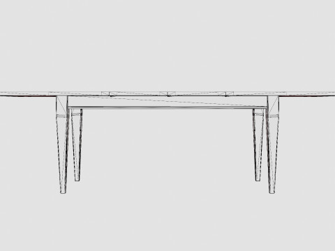 Eton dining table rich brown oak 3D Модель