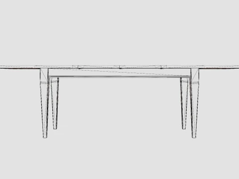 Eton dining table rich brown oak 3D Model