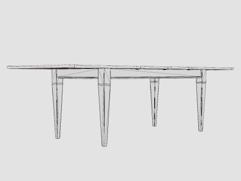 Eton dining table rich brown oak 3D Model