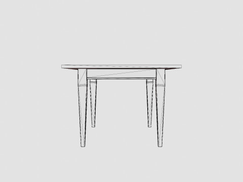 Eton dining table rich brown oak 3D Модель