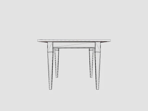 Eton dining table rich brown oak 3D Model