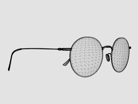 Vintage Gold Glasses 3D Model