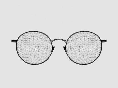 ヴィンテージ黒メガネ 3Dモデル