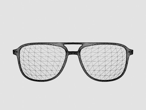 Fortis Matte Black Glasses Model 3D
