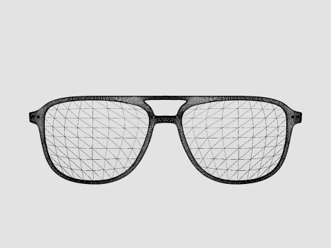 Fortis Matte Black Glasses 3D Model