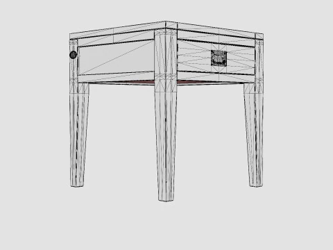 Fairfield side table rich brown 3D Model