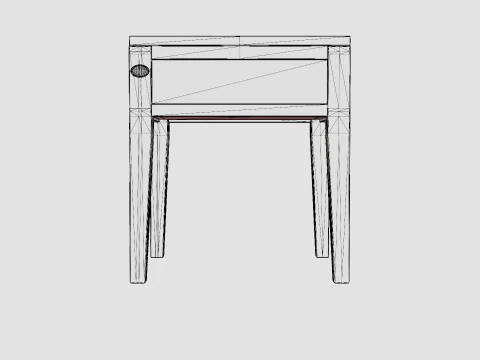 Fairfield side table rich brown 3D Model