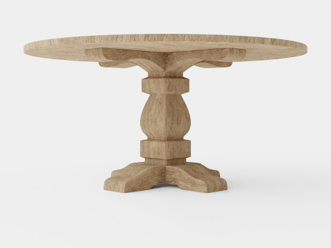 French dining table charcoal 3D Model