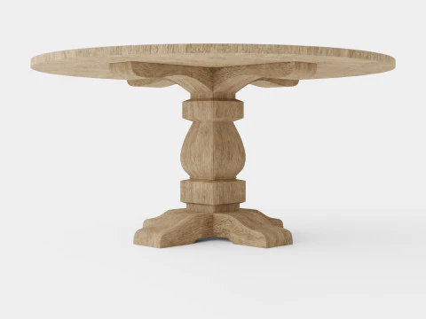 Table &agrave; manger fran&ccedil;aise charbon de bois Modèle 3D